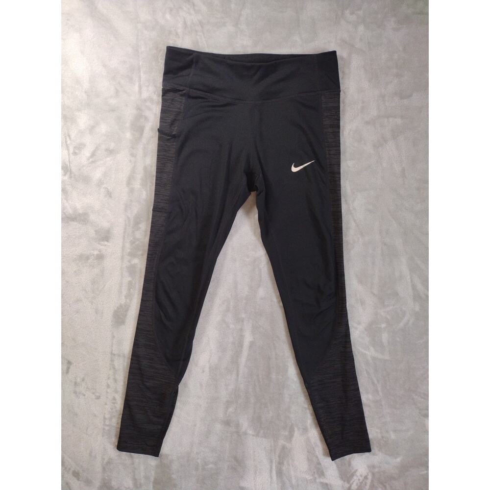 Nike Power DRI-FIT Womens M Racer Running Tights Black Athleisure Gym Workout